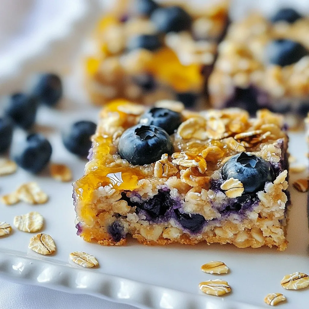 Blueberry Oatmeal Breakfast Squares Easy and Tasty Snack