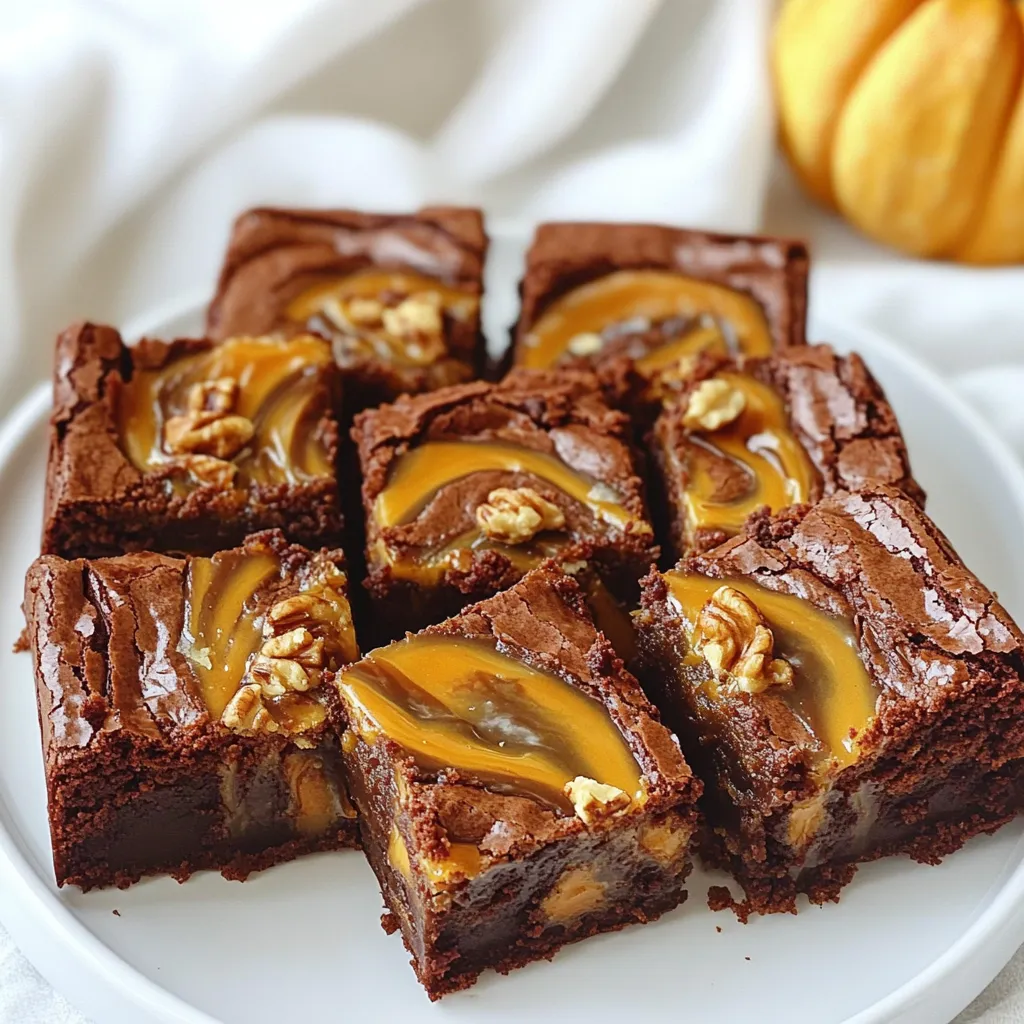 Caramel Swirl Pumpkin Brownies Irresistible Delight