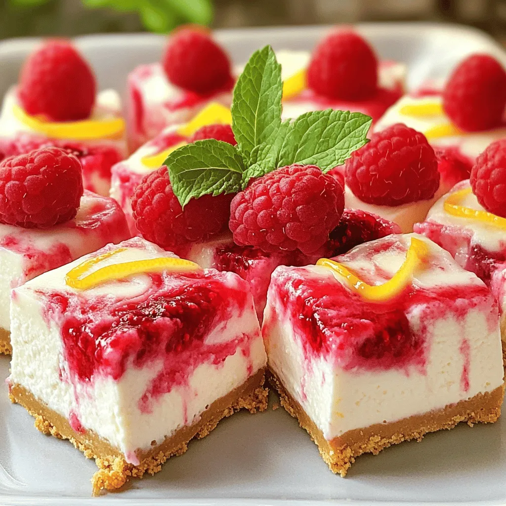Raspberry Lemonade Cheesecake Squares Easy Dessert Treat