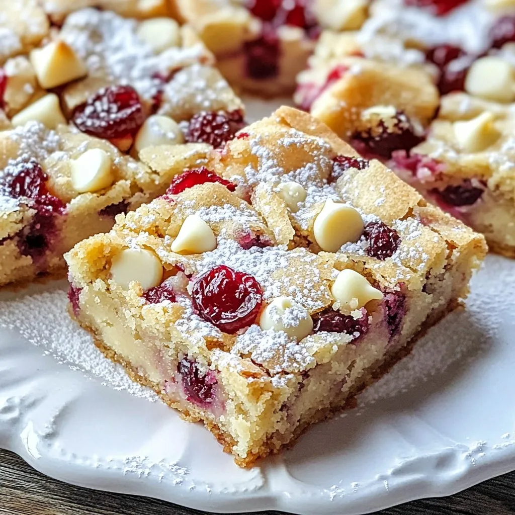 Cranberry White Chocolate Blondies Sweet and Simple Treat