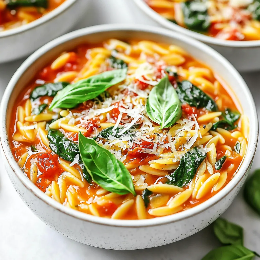 Creamy Tomato Spinach Orzo Quick Comfort Dish