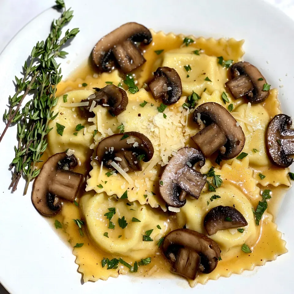 Garlic Butter Mushroom Ravioli Delightful and Easy Dish