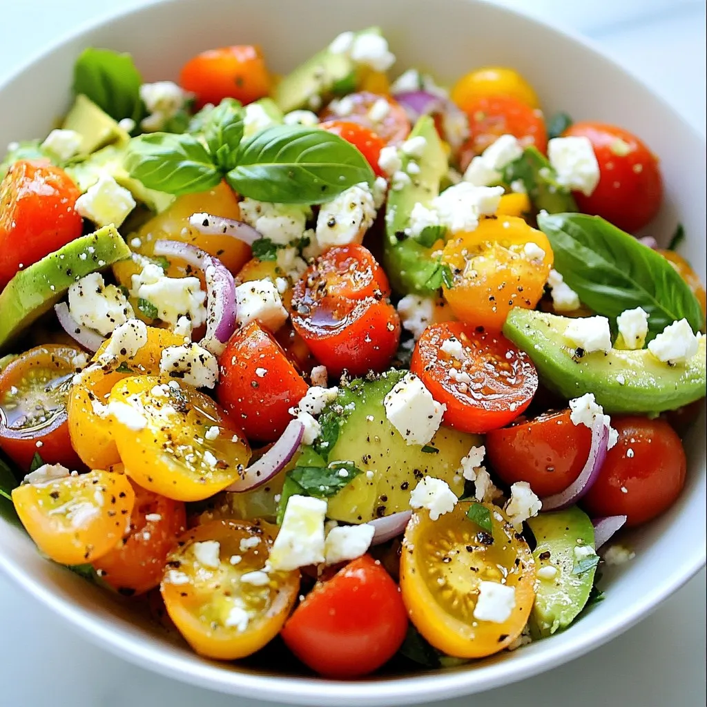 Avocado Tomato Feta Salad Fresh and Flavorful Dish