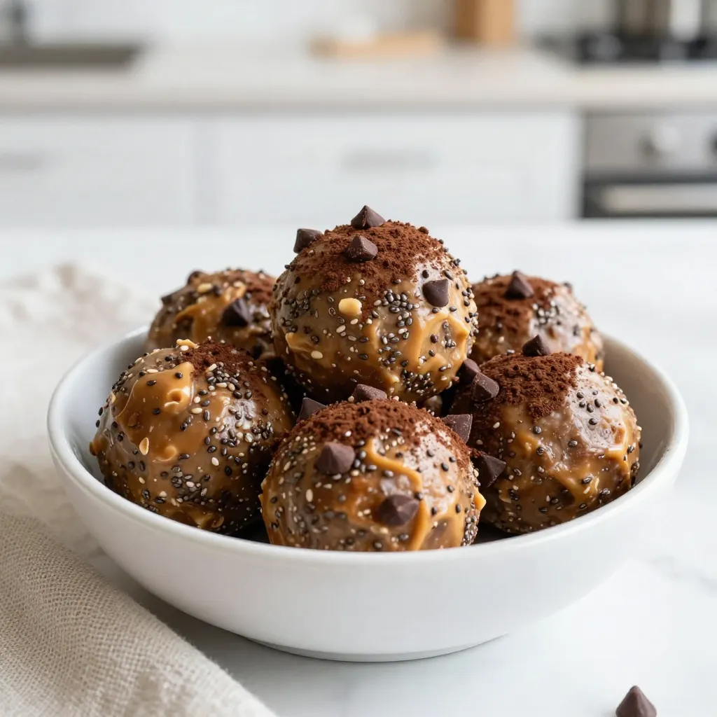 Peanut Butter Chocolate Protein Balls Easy Snack Recipe