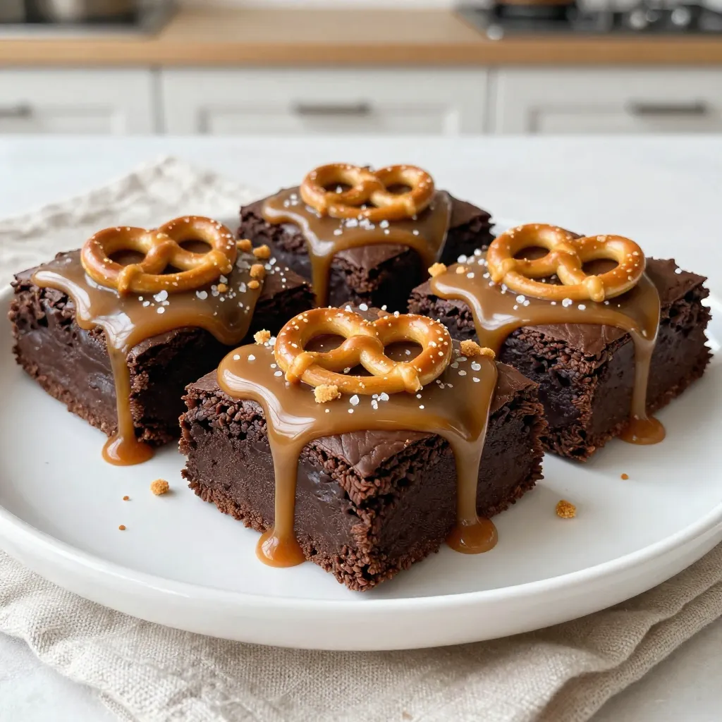 Caramel Pretzel Chocolate Brownies Delightful Recipe
