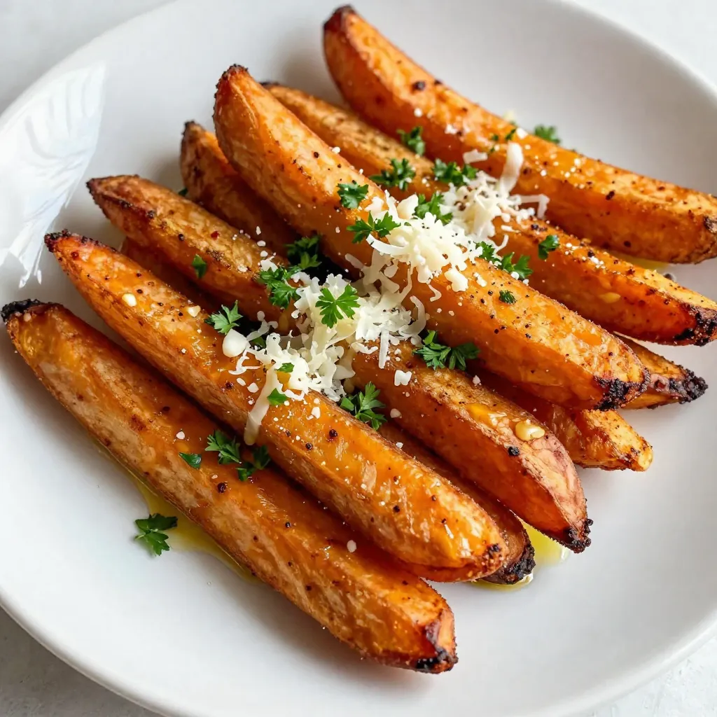Garlic Parmesan Sweet Potato Fries Crispy and Flavorful