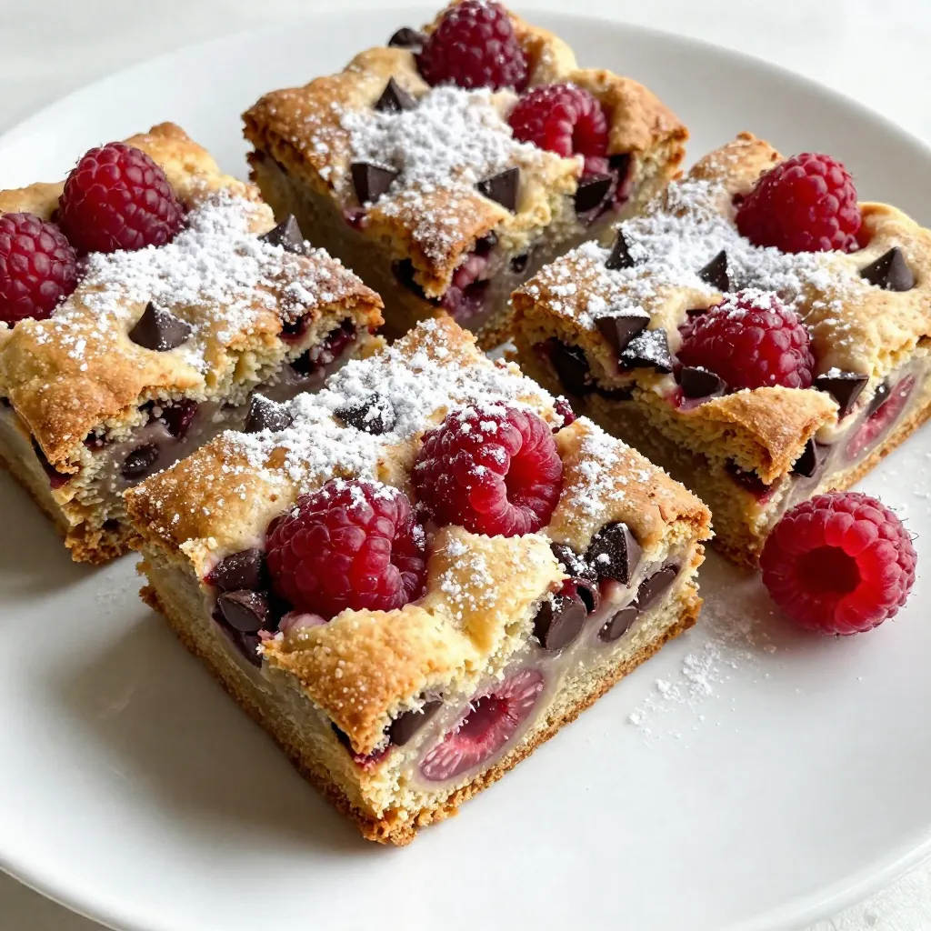 Raspberry Chocolate Chip Blondies Sweet and Simple Treat