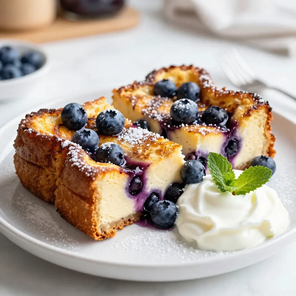 Blueberry Cheesecake French Toast Casserole Delight