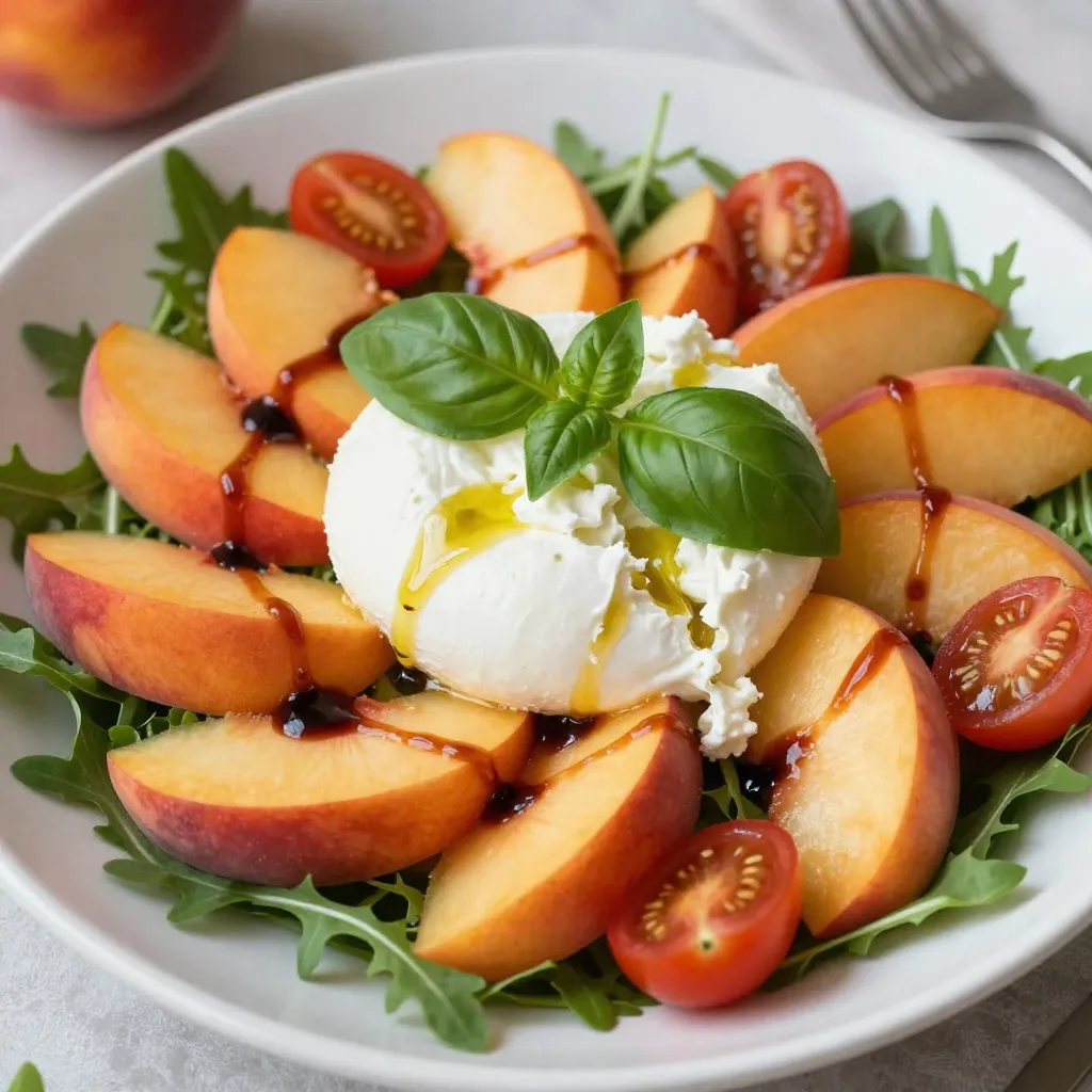 Peach Burrata Caprese Salad Fresh and Flavorful Dish