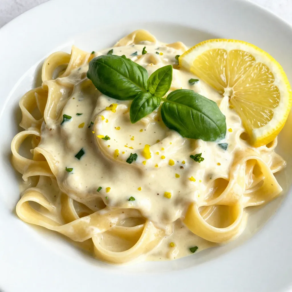 Lemon Basil Creamy Pasta Delightful and Simple Dish