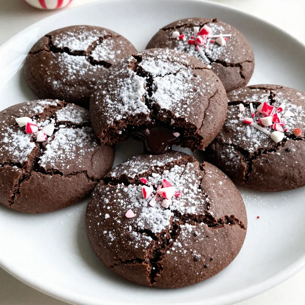Chocolate Peppermint Crinkle Cookies Easy Holiday Treat