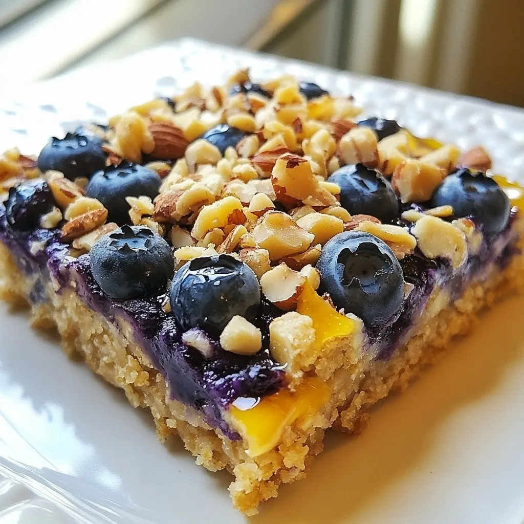 Blueberry Oatmeal Breakfast Squares Nourishing Snack