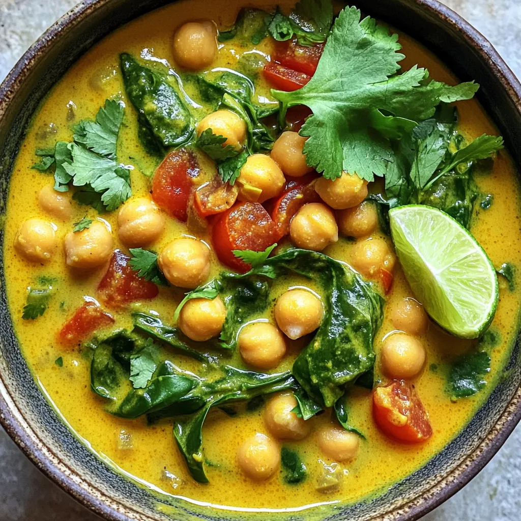 Vegan Coconut Curry Chickpea Soup Simple and Tasty