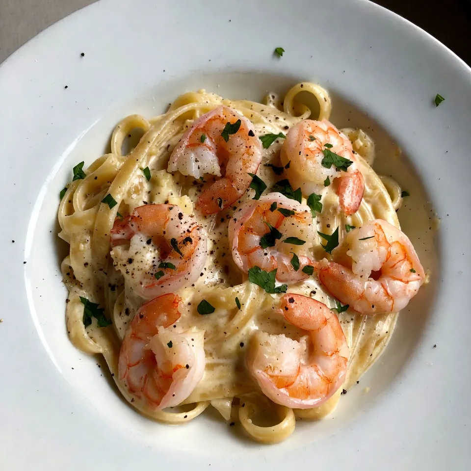 Garlic Butter Shrimp Alfredo Quick and Tasty Recipe