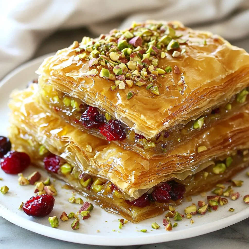 Cranberry Pistachio Baklava Easy and Delicious Recipe