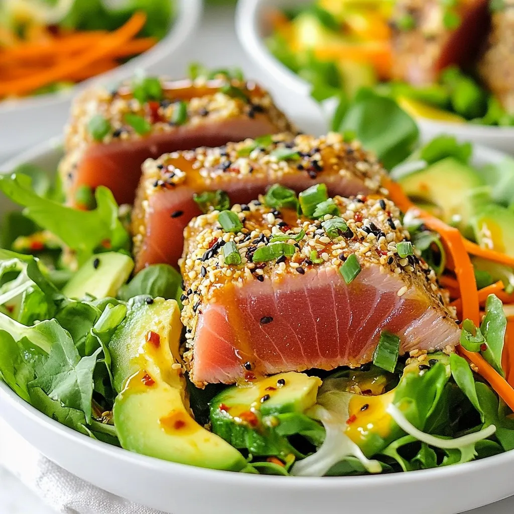 Savory Sesame Crusted Ahi Tuna Salad Delight