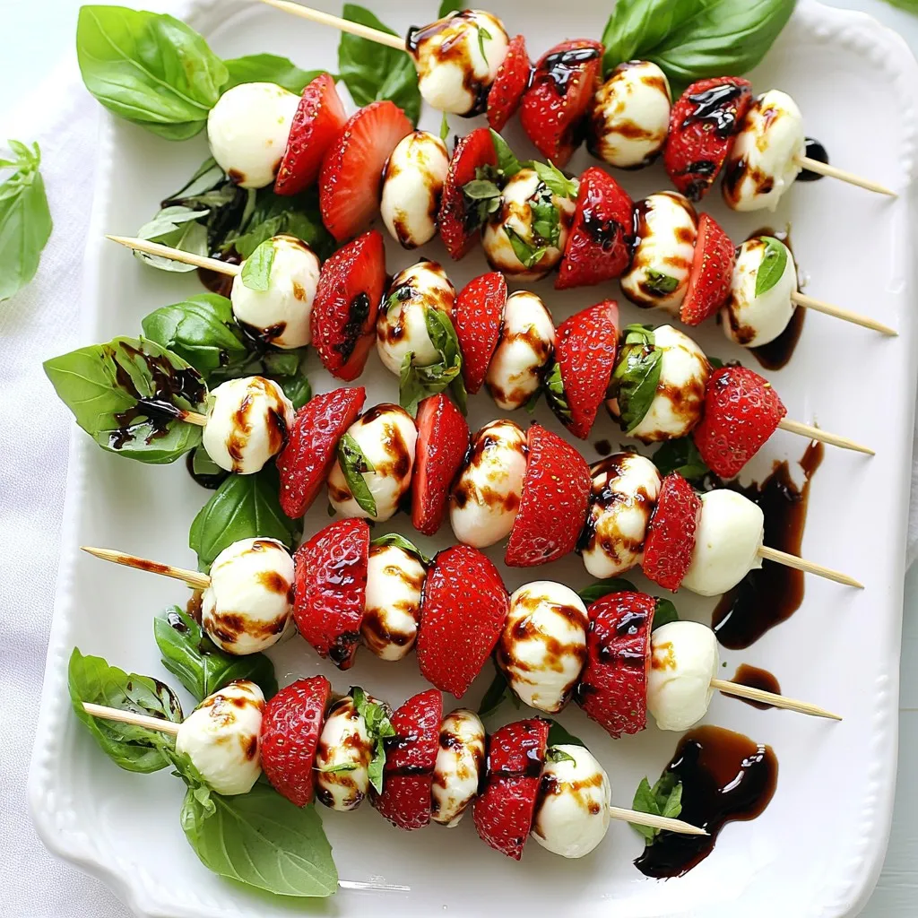 Strawberry Basil Mozzarella Skewers Simple and Tasty
