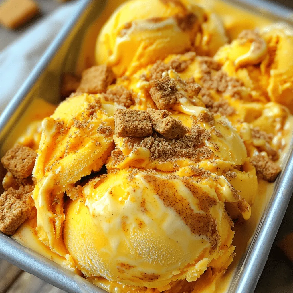 Pumpkin Cheesecake Ice Cream with Graham Swirl Delight