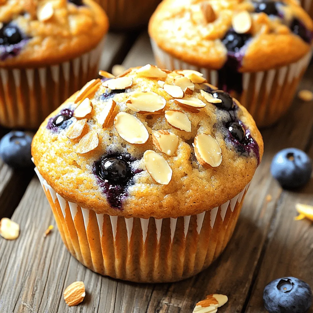 Bakery Style Blueberry Almond Muffins Simple Recipe
