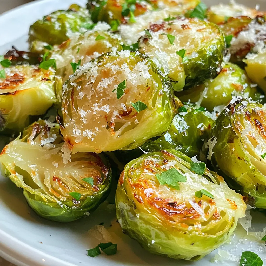 Roasted Garlic Parmesan Brussels Sprouts Delight