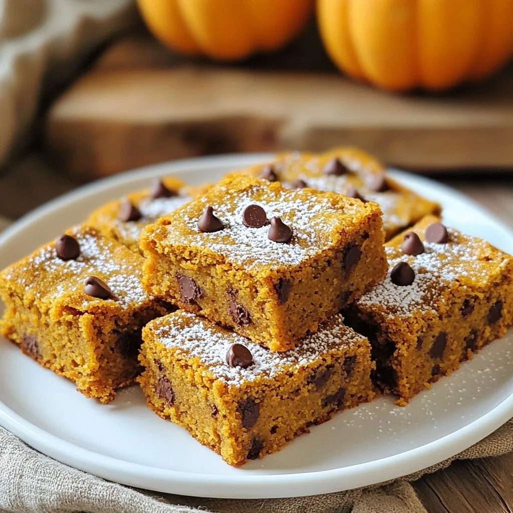 Chocolate Chip Pumpkin Blondies Flavorful and Simple