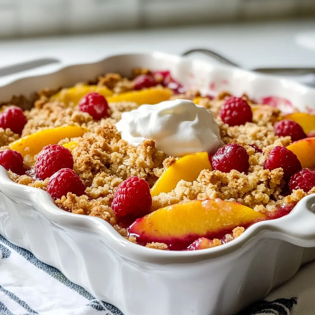 Peach Raspberry Crumble Delicious and Easy Dessert Recipe