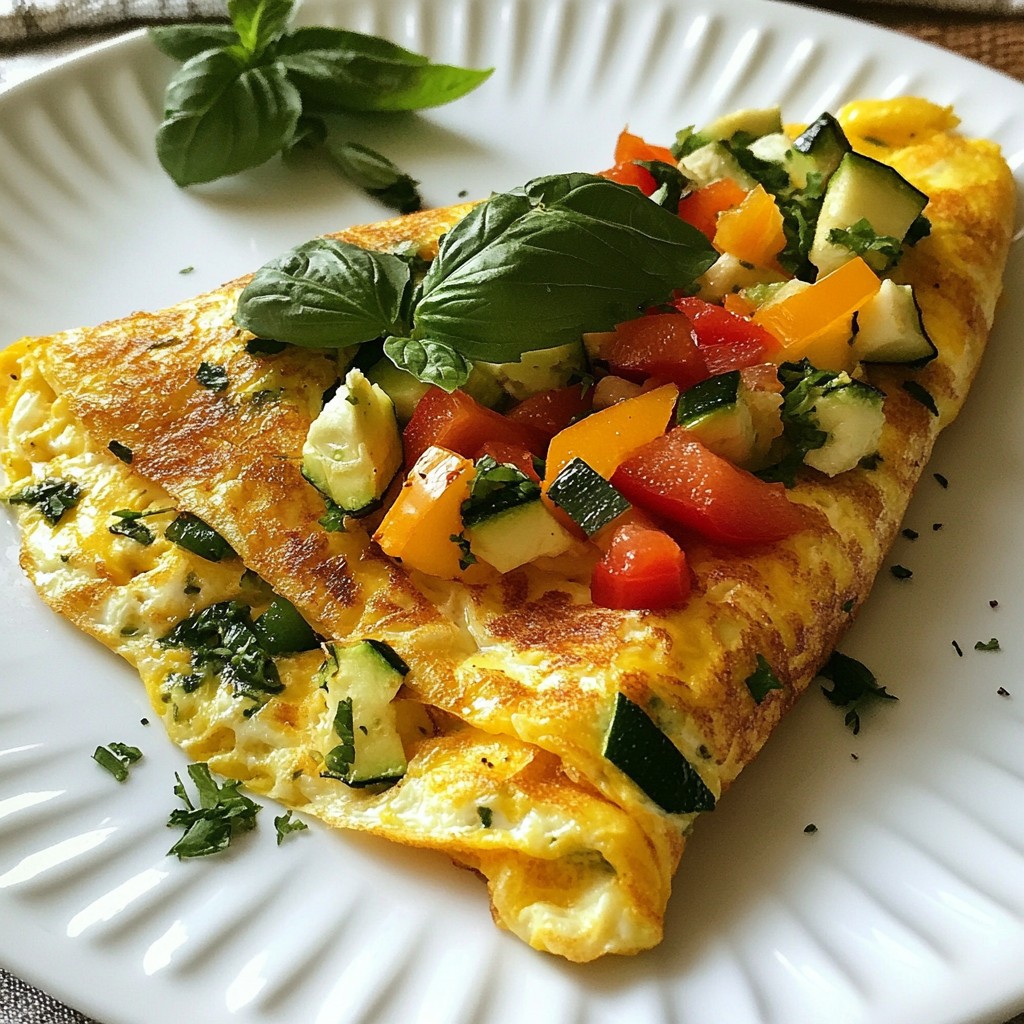Fluffy Clean Eating Egg White and Veggie Omelette Recipe