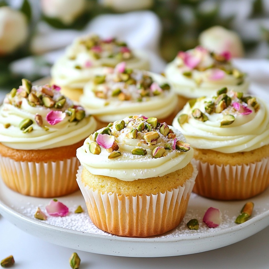 Pistachio Rose Water Cupcakes Delightful Dessert Treat