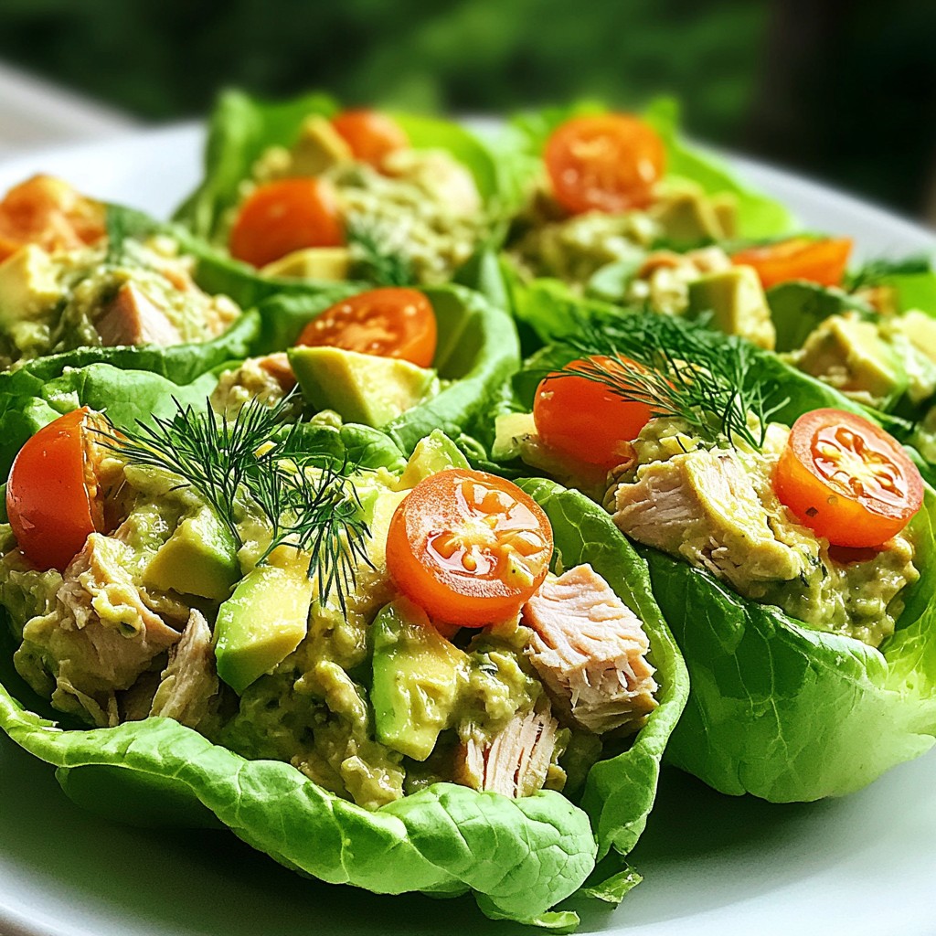 Avocado Tuna Salad Lettuce Wraps Quick and Healthy