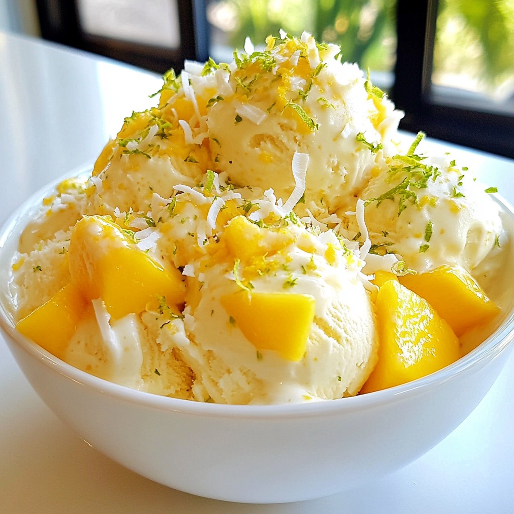 Mango Coconut Ice Cream Creamy and Refreshing Treat