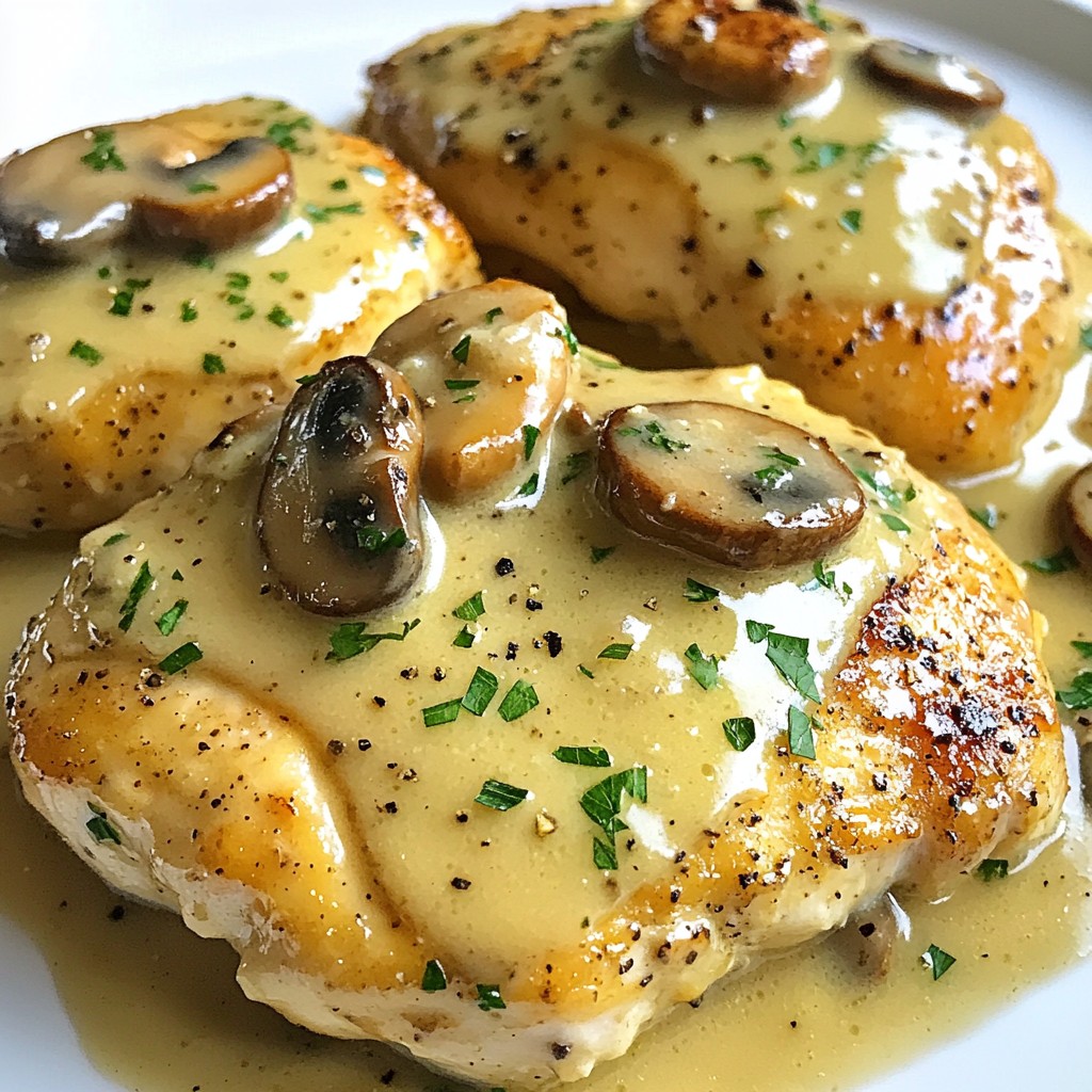 Creamy Garlic Mushroom Chicken Easy Dinner Recipe