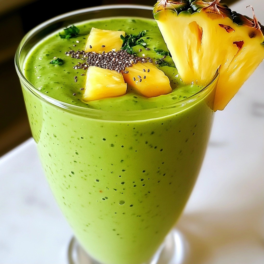 Tropical Energizing Smoothies Pineapple Spinach Bliss