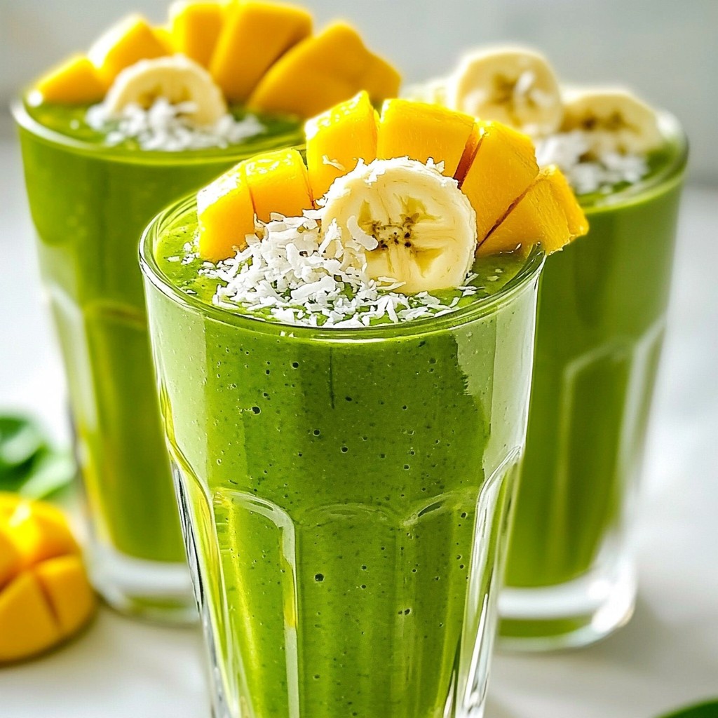 Energizing Tropical Smoothies Banana Mango Spinach Blend