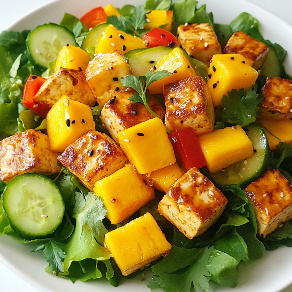 Crispy clean eating Tofu and Mango Salad Delight