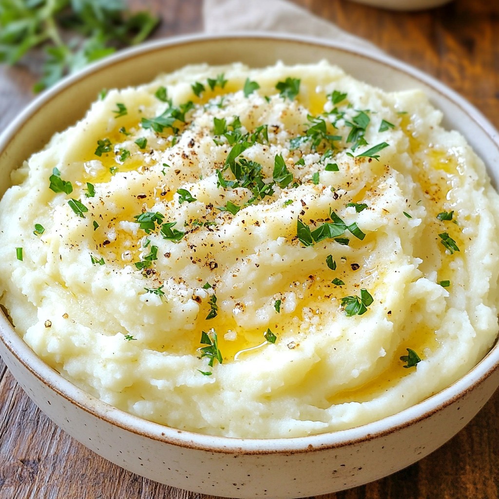 Garlic Parmesan Mashed Cauliflower Creamy Delight