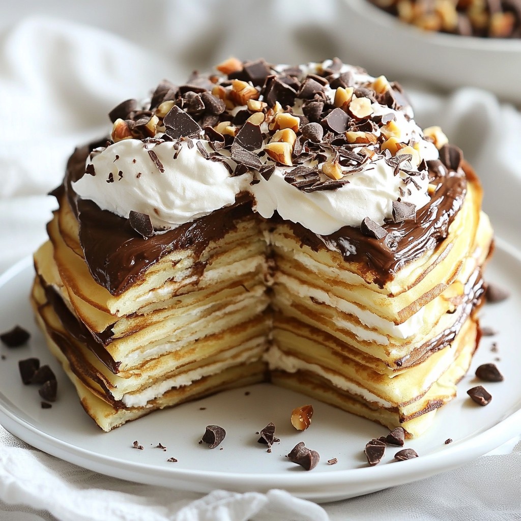 Chocolate Hazelnut Crepe Cake Irresistible Dessert