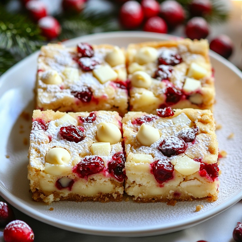 Cranberry White Chocolate Blondies Delightful Sweet Treat