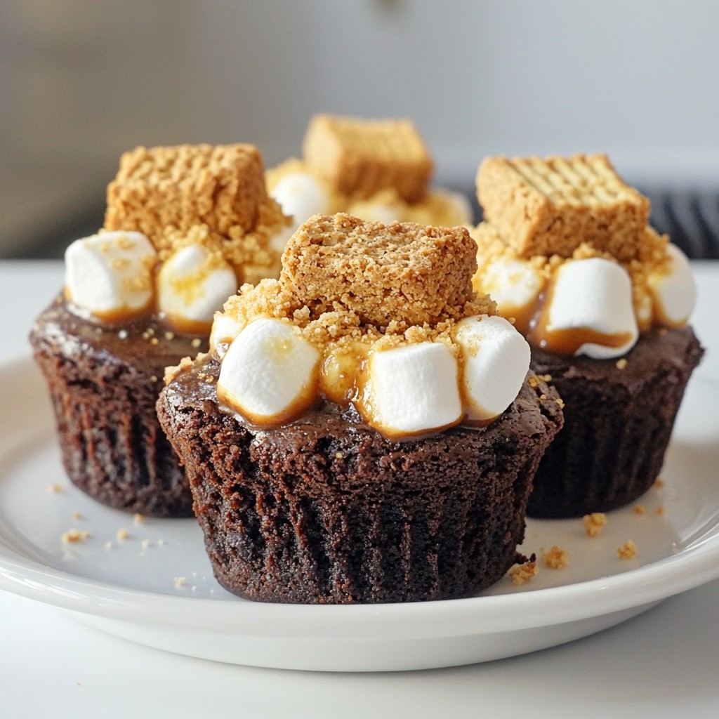 Smores Stuffed Brownie Cupcakes Delightful Sweet Treat
