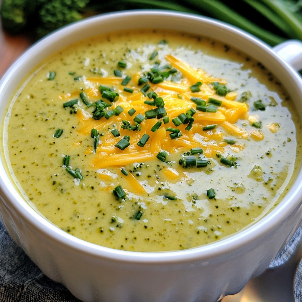 Creamy Broccoli Cheddar Soup Comfort Food Delight