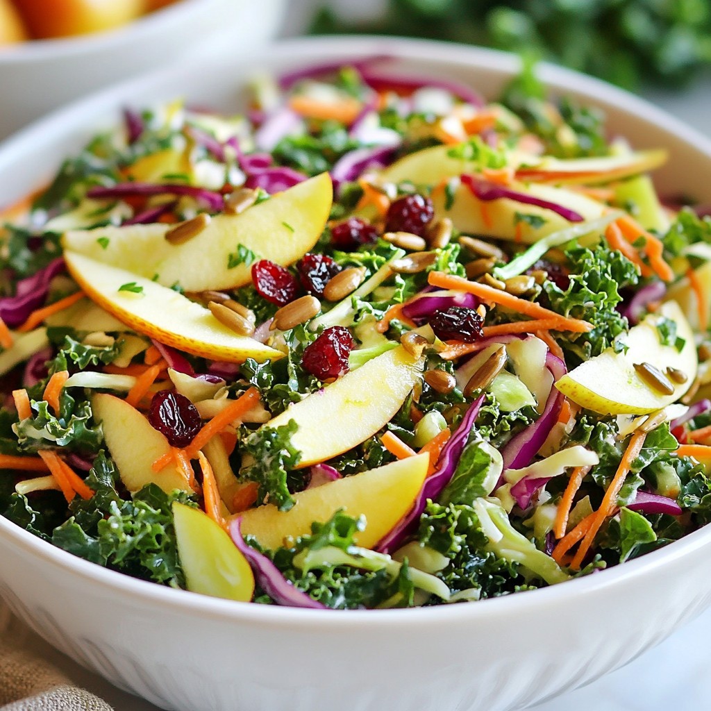 Crunchy Clean Eating Kale and Apple Slaw Recipe