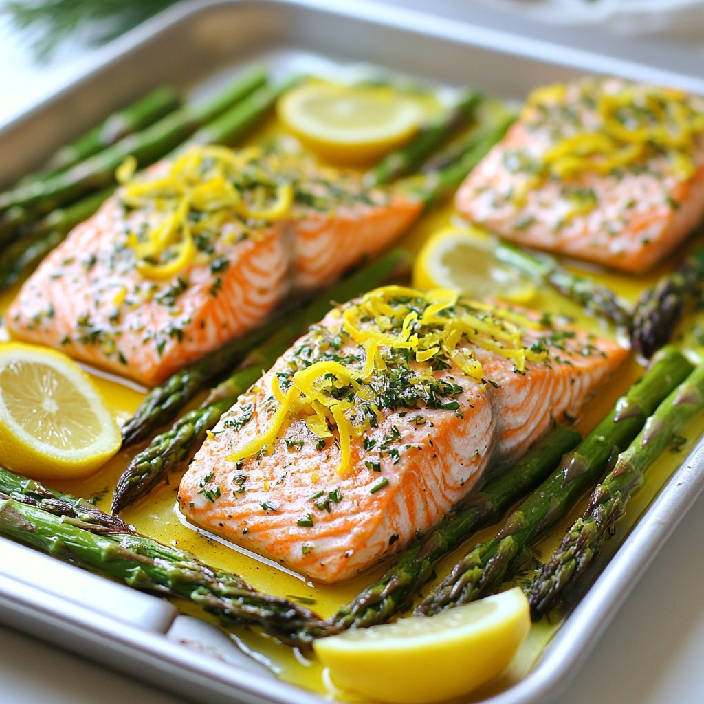 Herbed Clean Eating Lemon Salmon with Asparagus Delight
