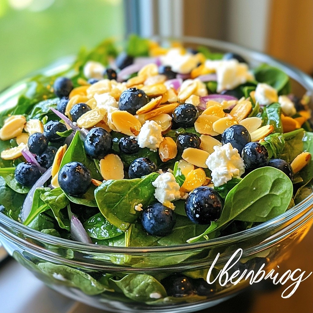 Vibrant Fresh Salads Blueberry Almond Spinach Mix Delight