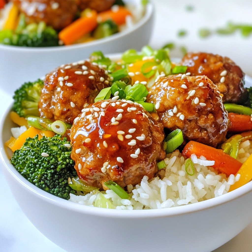 Teriyaki Meatball Rice Bowls Easy and Flavorful Recipe