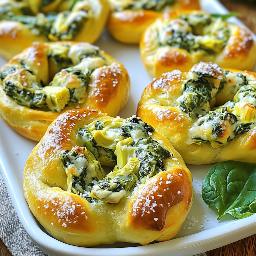 Spinach Artichoke Stuffed Pretzels Irresistible Snack