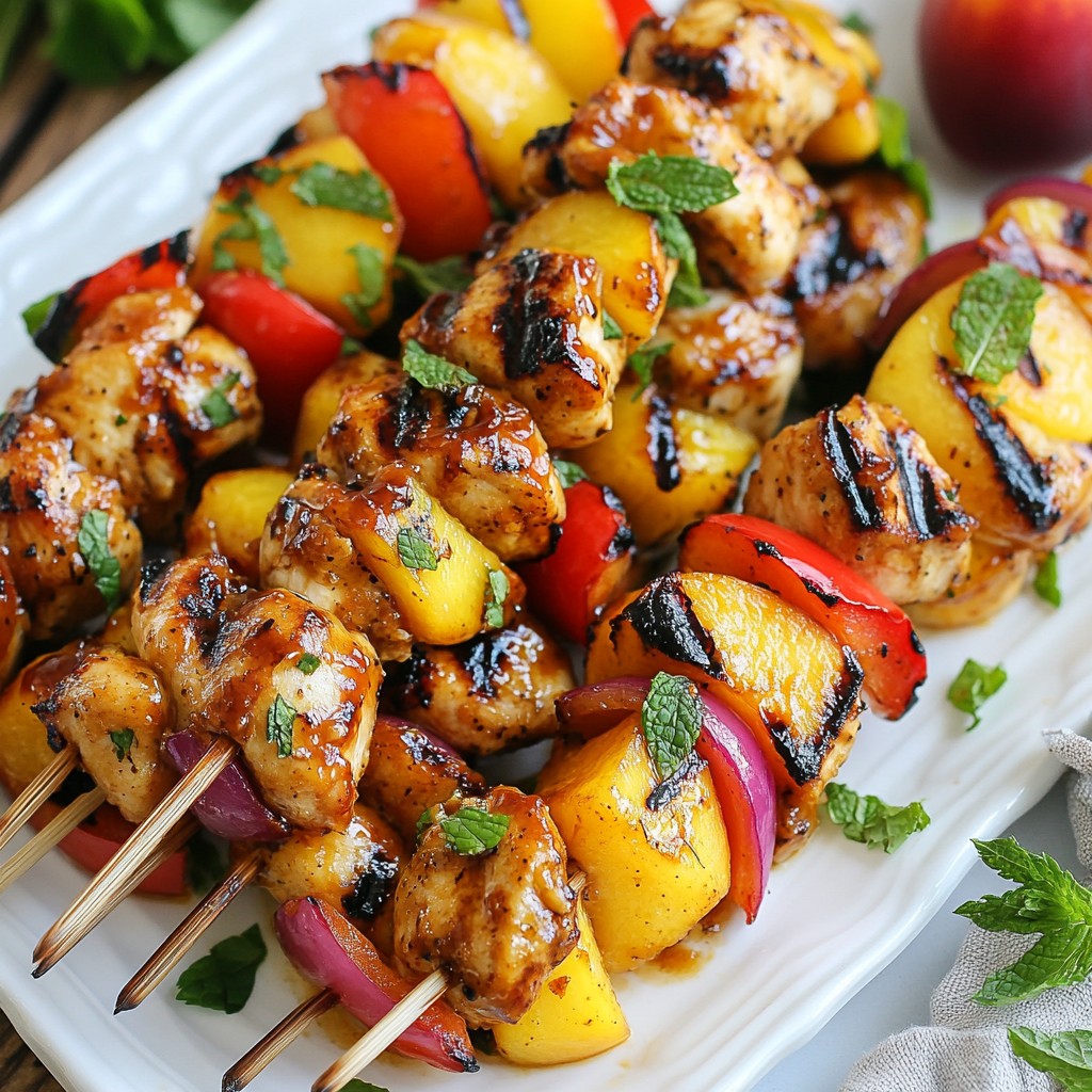 BBQ Peach Chicken Skewers Easy and Flavorful Meal