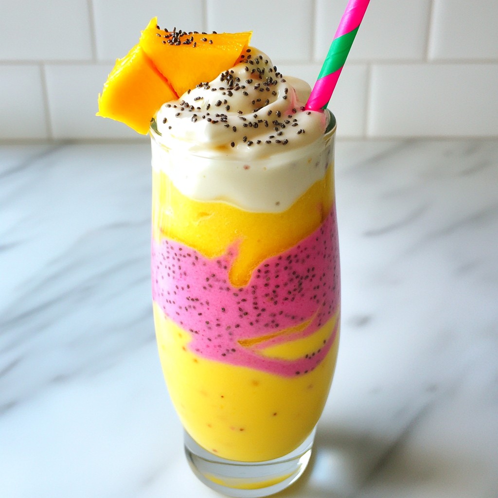Tropical Mango Dragon Fruit Smoothie Refreshing Blend