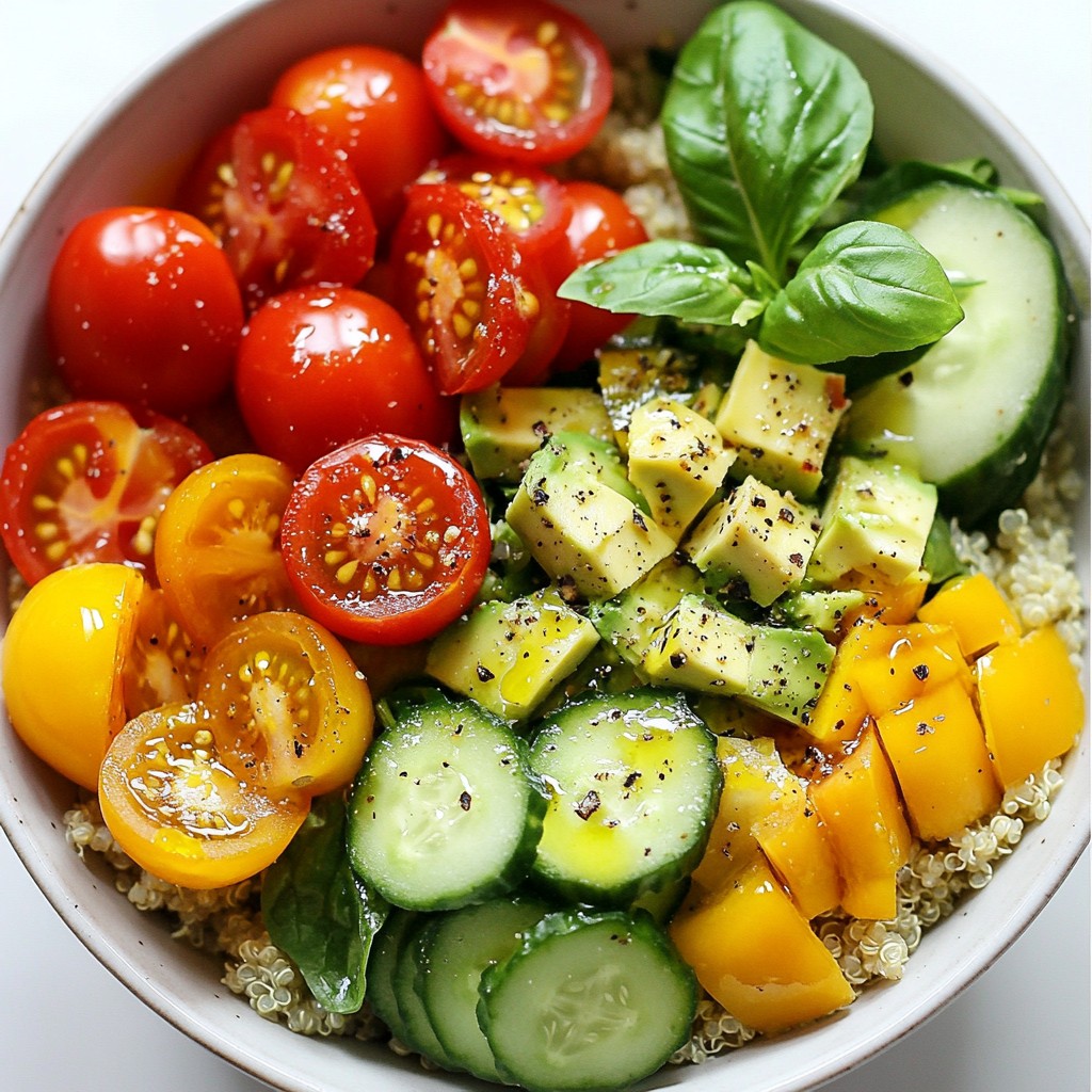 Lively clean eating Tomato and Avocado Quinoa Bowl