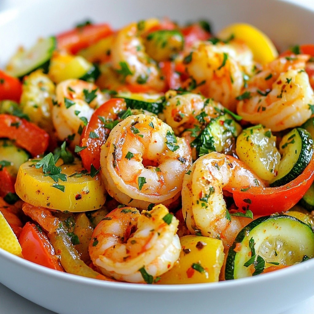 Spicy Healthy Recipes Garlic Shrimp Skillet Delight