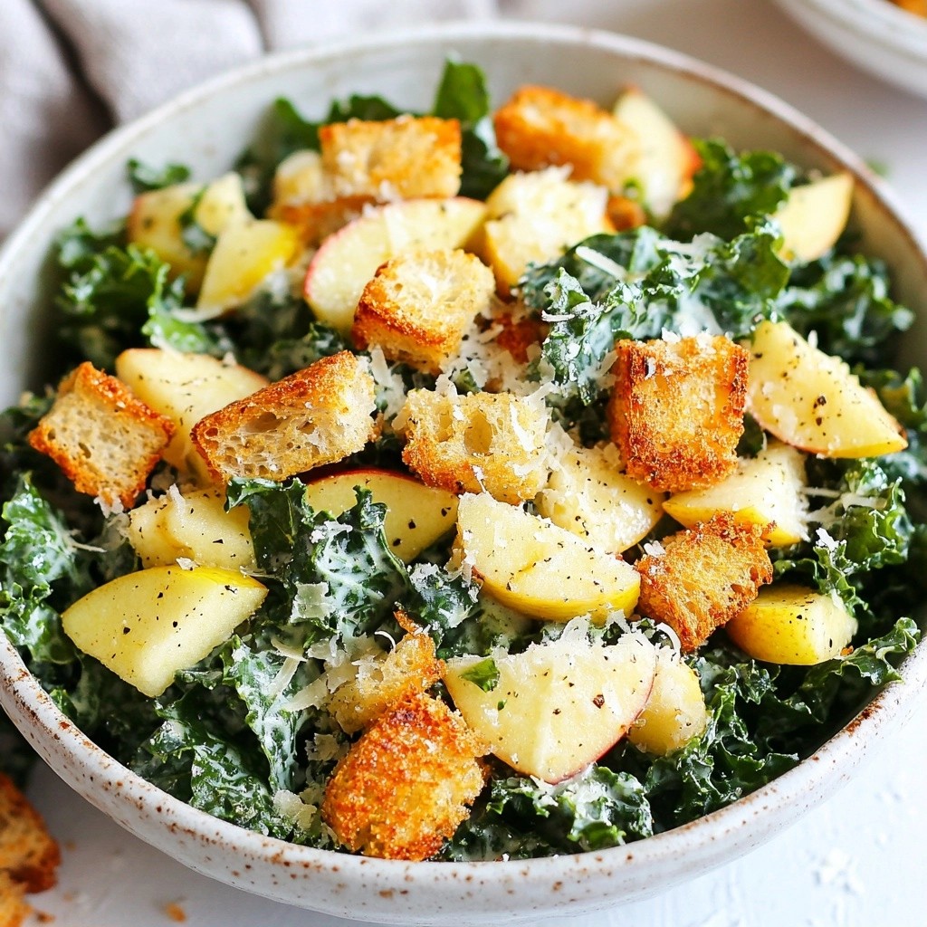 Crunchy Nutritious Meals Kale and Apple Caesar Salad