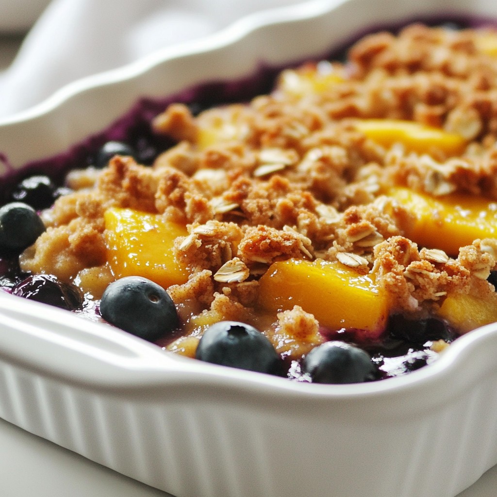 Blueberry Peach Crisp Tasty Summer Dessert Recipe